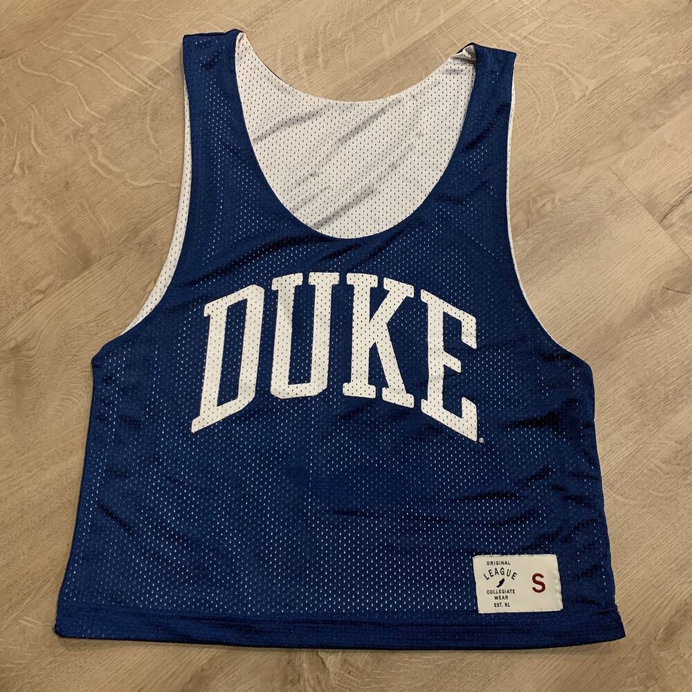 League Collegiate Duke University Blue Devils Men's Small Lacrosse Pinnie Jersey